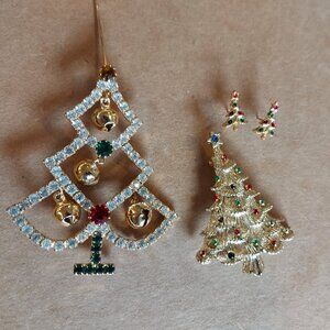 Christmas Brooches and Earrings